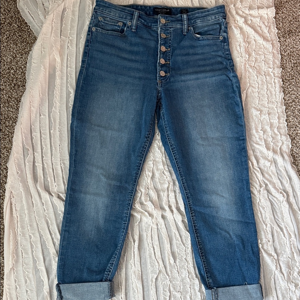 Lucky Brand Women's Cropped Blue Jeans